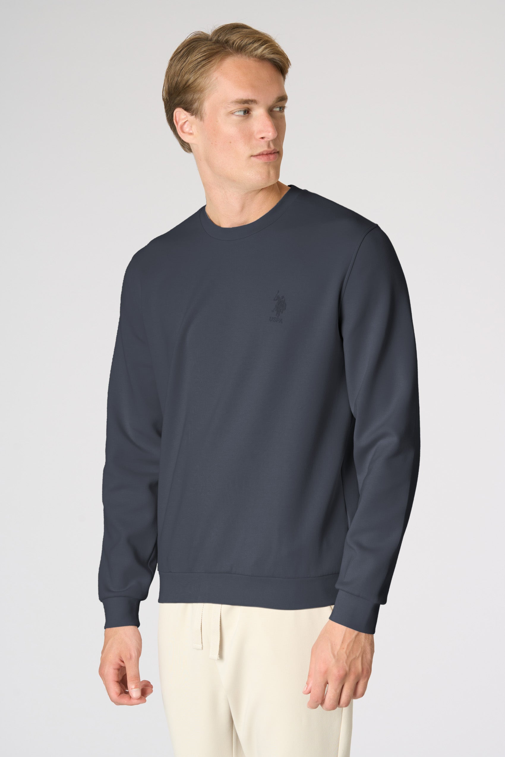 Felpa da uomo girocollo in scuba fleece