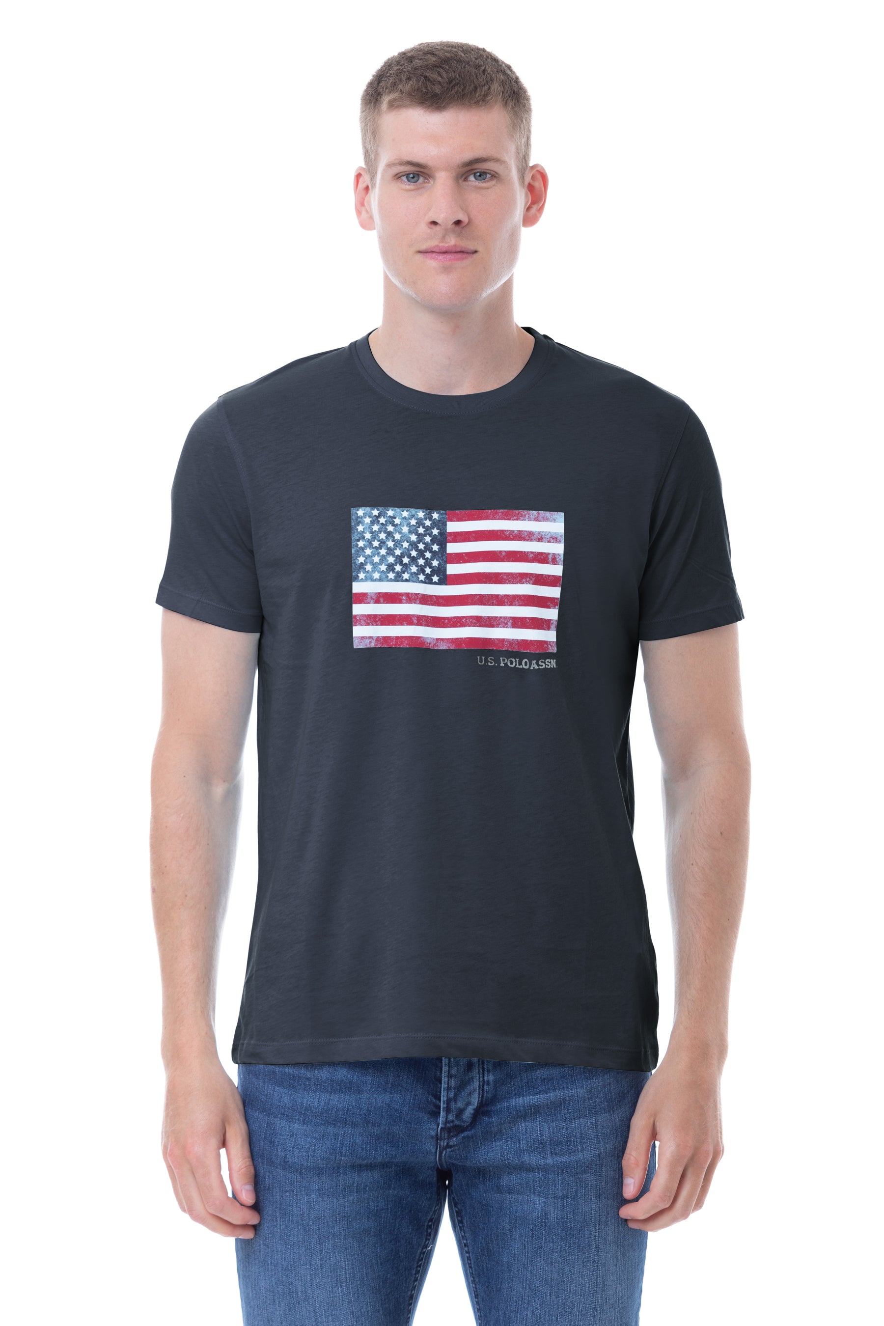 T-shirt in cotone con bandiera americana U.S. Polo Assn.