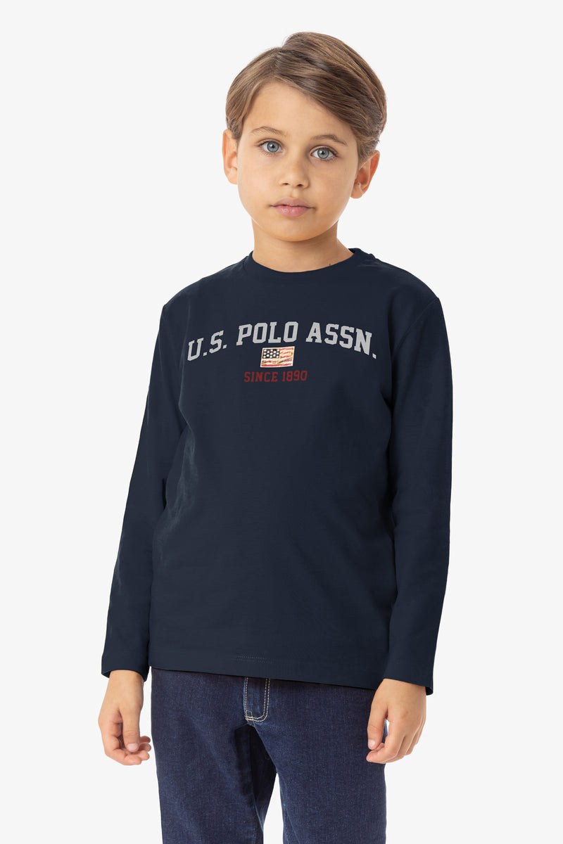 T-shirt a maniche lunghe con stampa vintage U.S. Polo Assn.