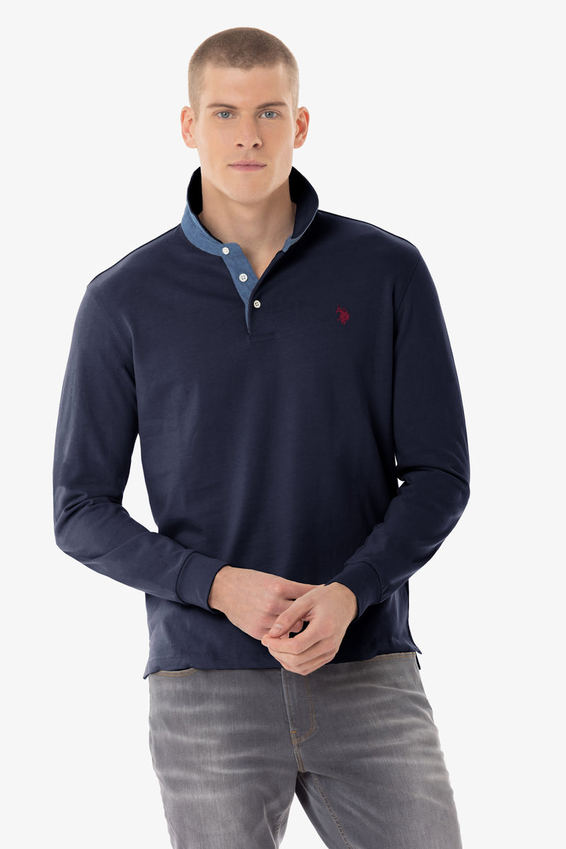 Polo con toppe su gomiti e logo U.S. Polo Assn.