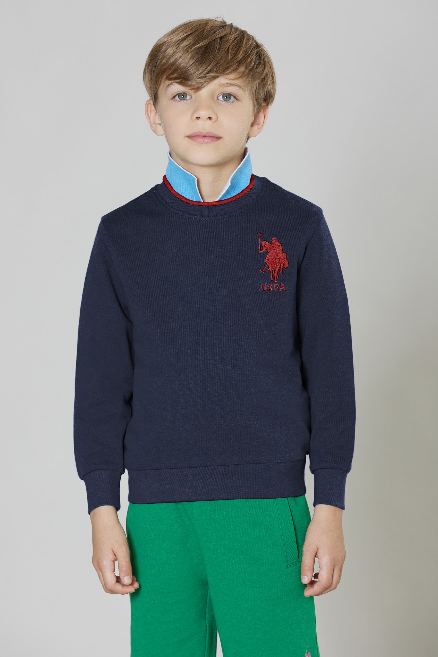 Felpa girocollo in cotone con logo big