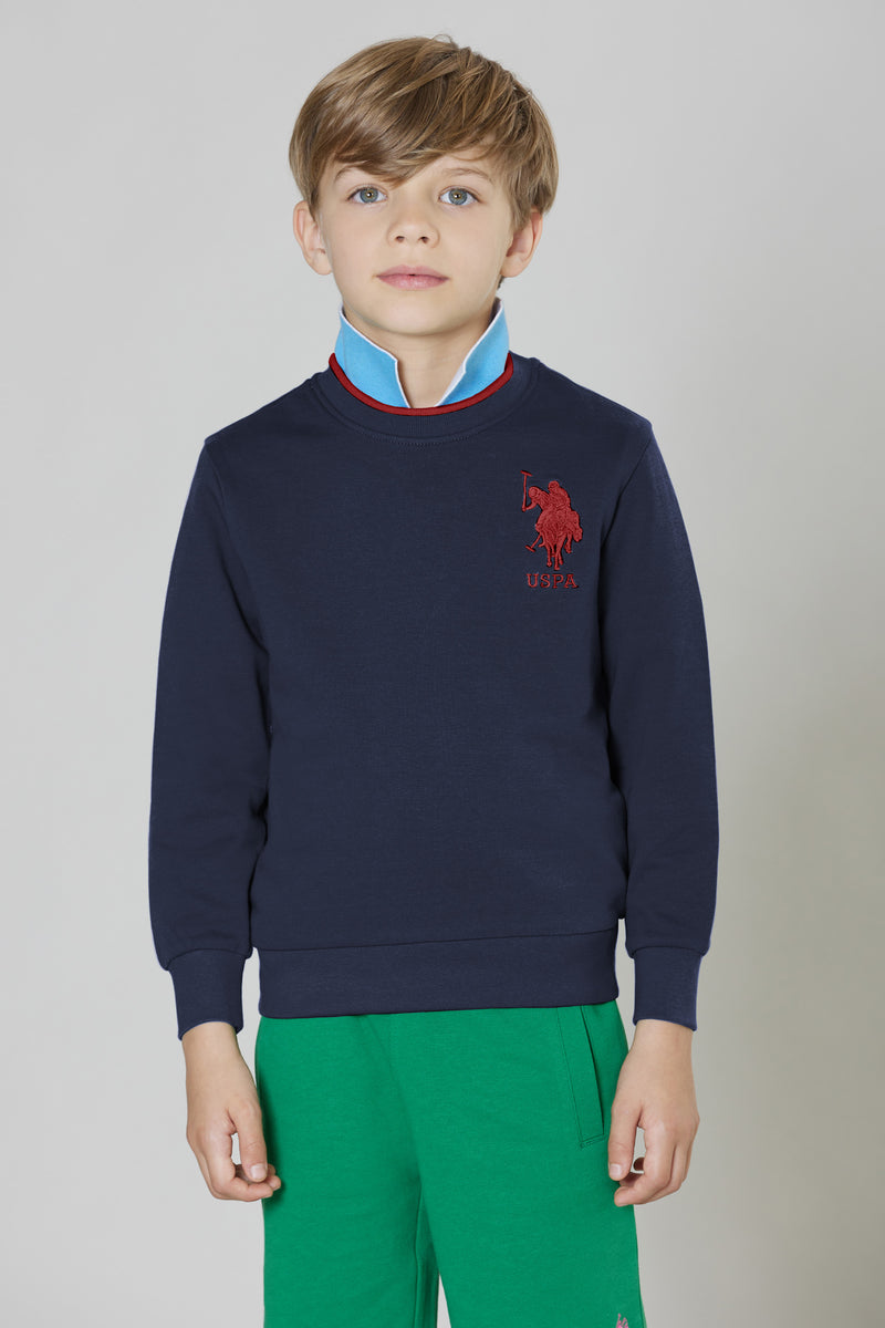 Felpa girocollo in cotone con logo big