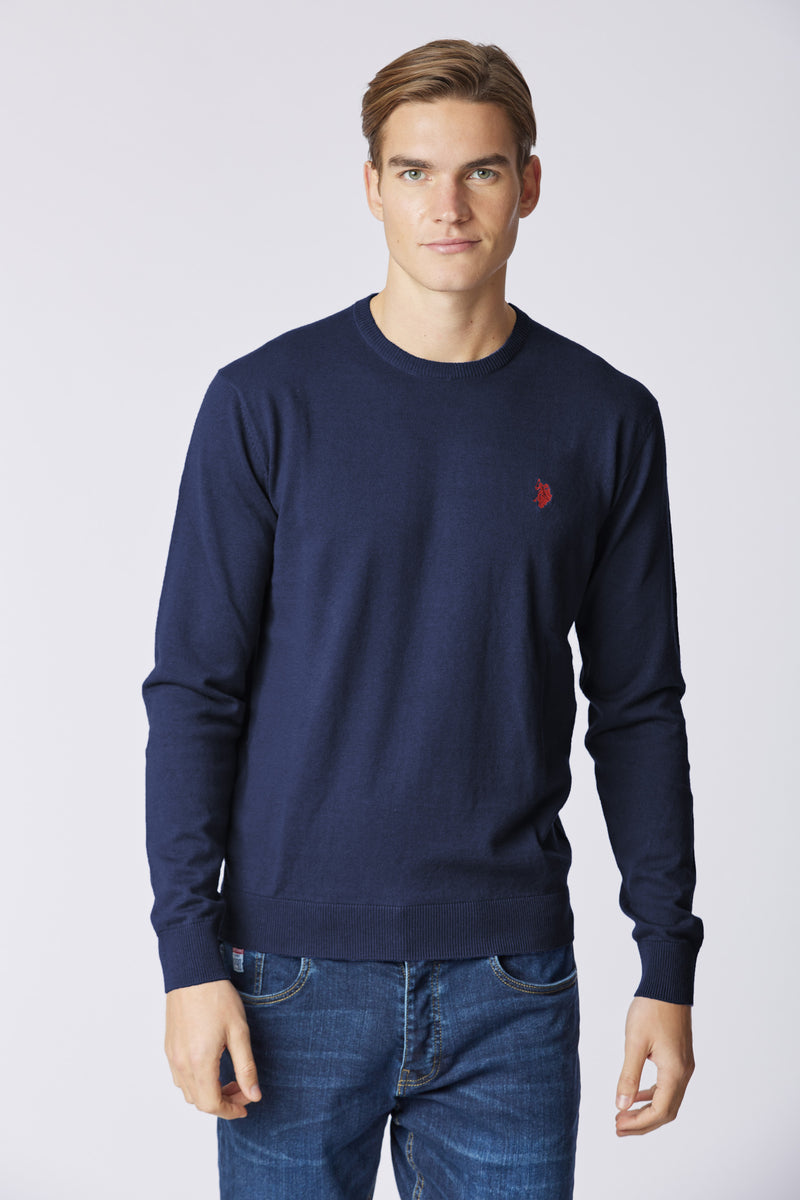 Maglia girocollo cotone e cashmere