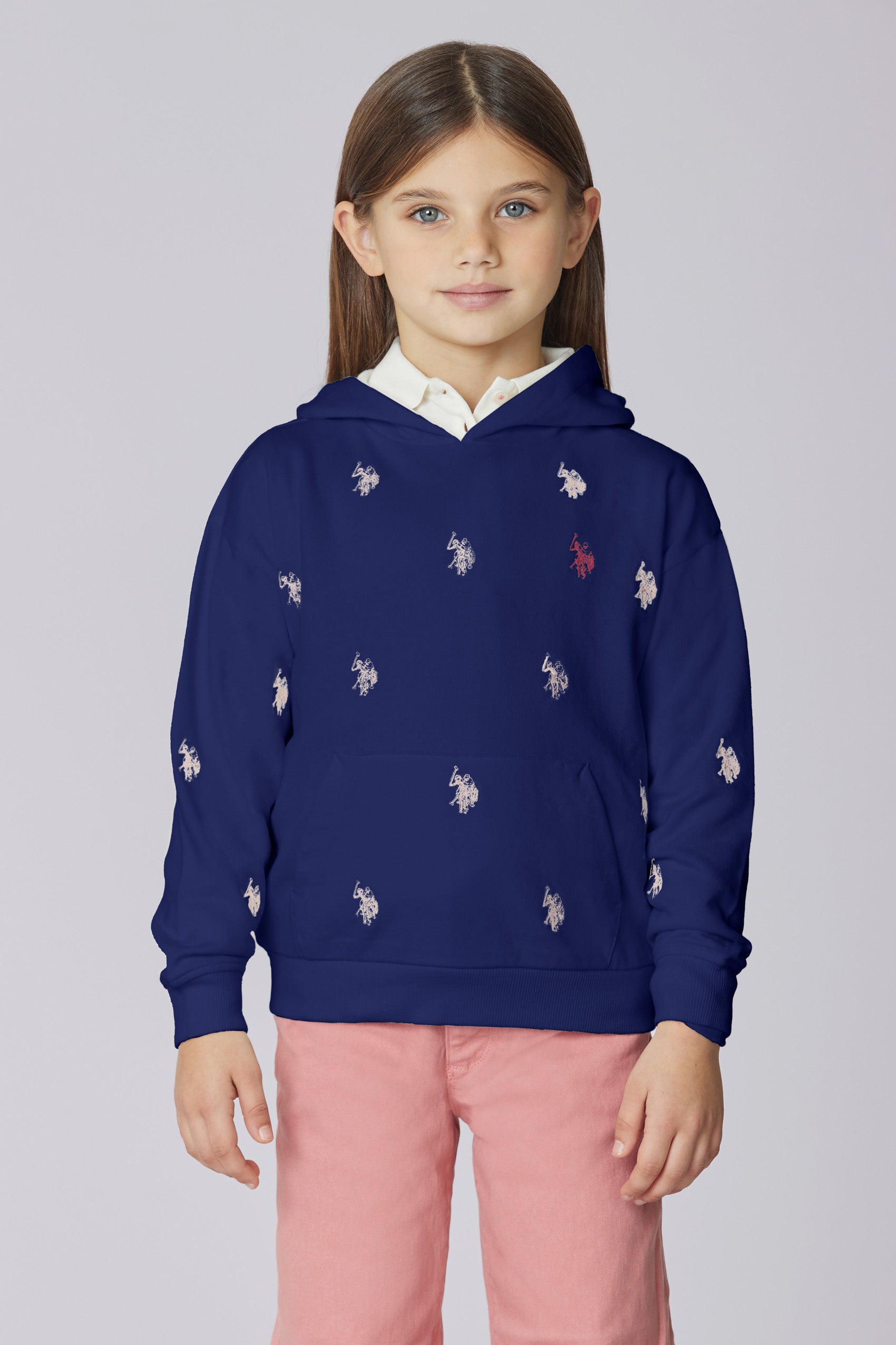 Felpa con cappuccio e ricamo logo