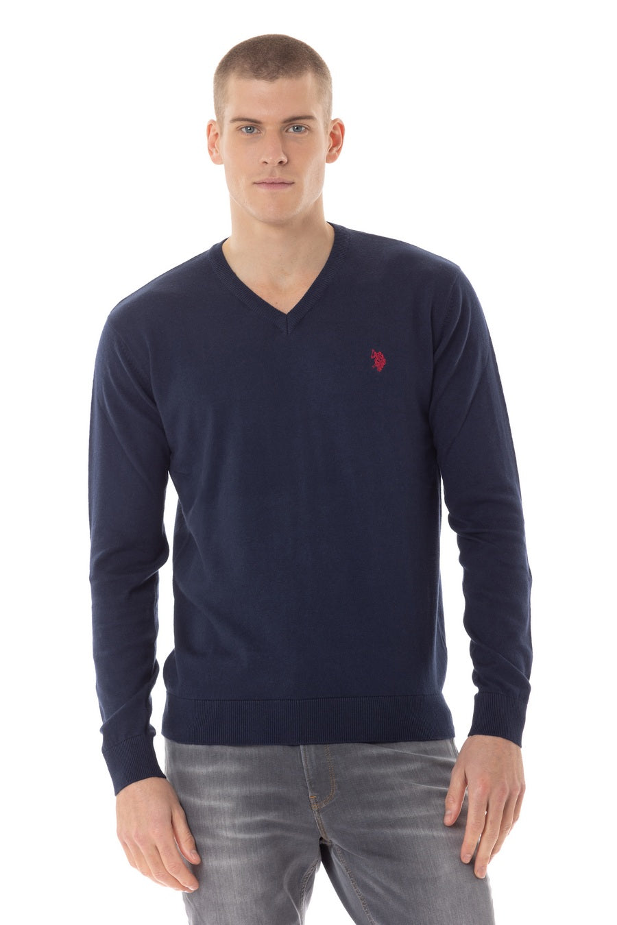 Maglia  scollo a V in cotone cashmere U.S. Polo Assn.