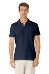 Polo a maniche corte con logo Double Horsemen e stampa USPA