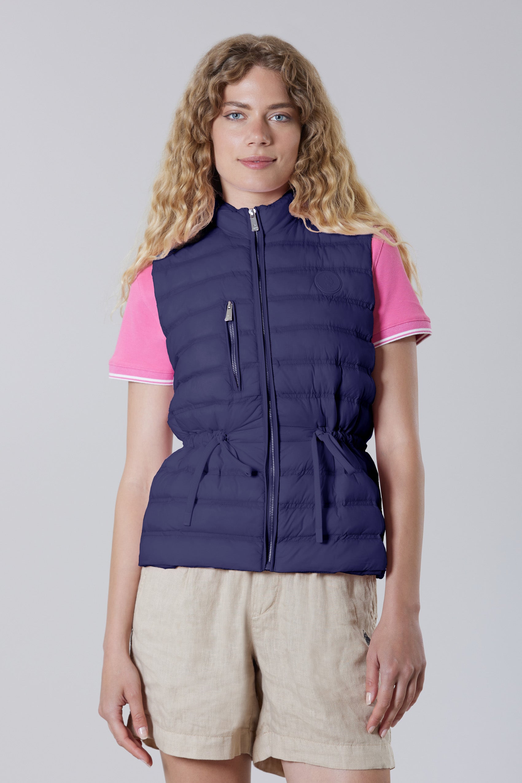 Gilet ultra light in nylon con coulisse regolabile