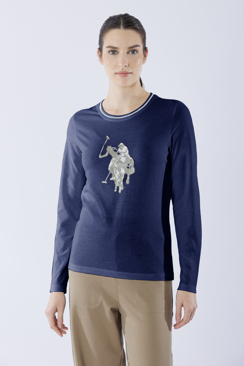 T-shirt a maniche lunghe con grafica Double Horsemen