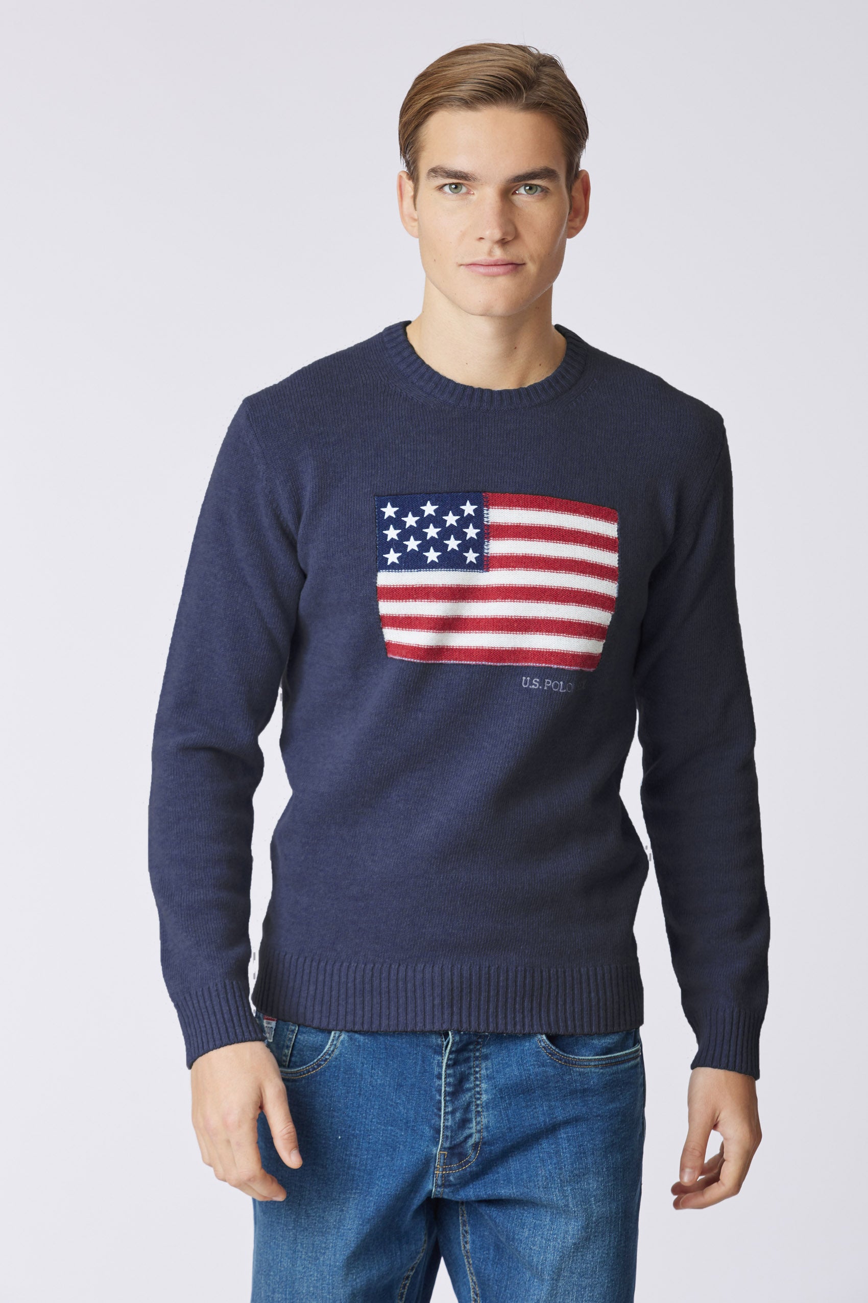 Maglia girocollo bandiera americana