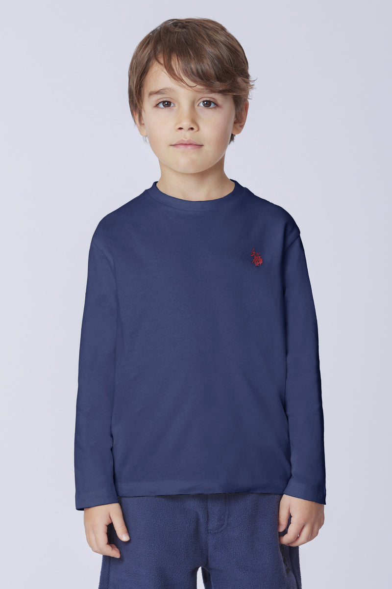 T-shirt a maniche lunghe in cotone heavy jersey