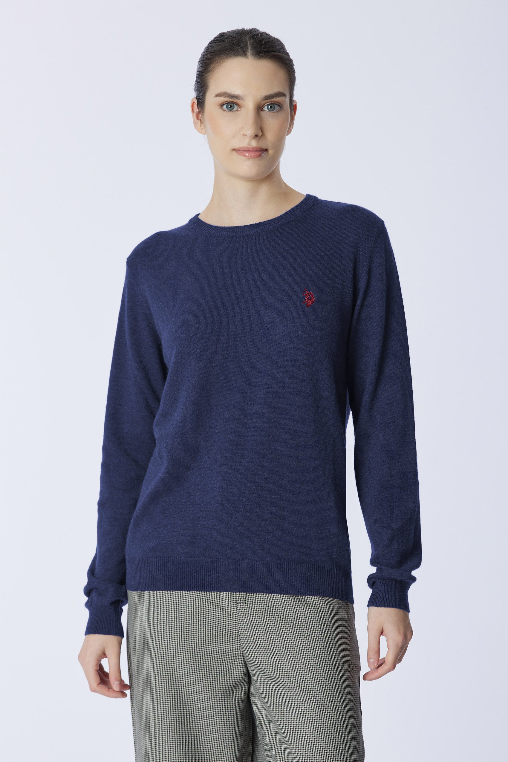 Maglia girocollo misto lana e cashmere