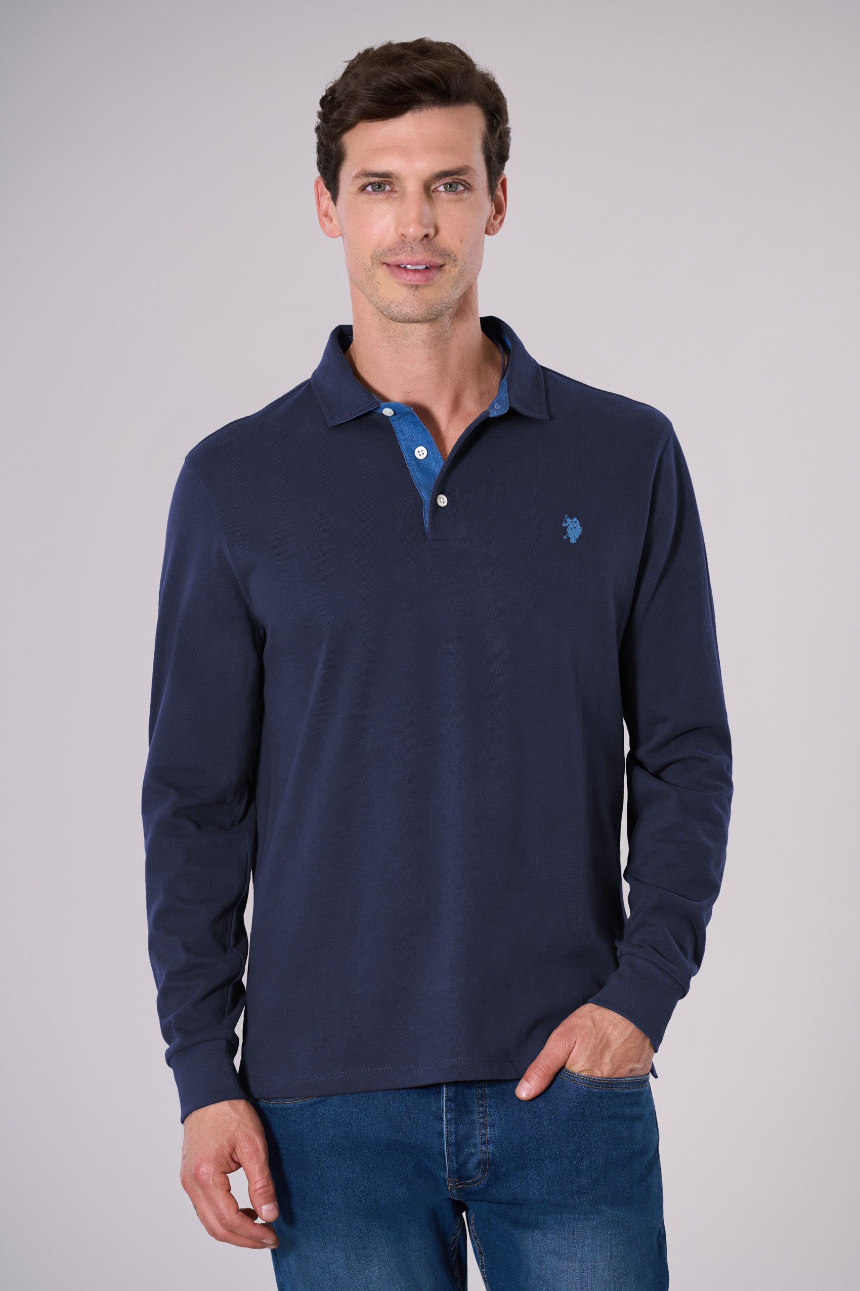 Polo a maniche lunghe jersey carbon