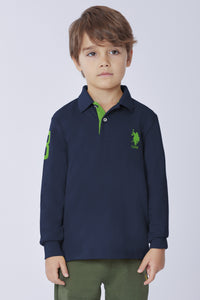 Polo shirt a maniche lunghe carbon finishing con numero