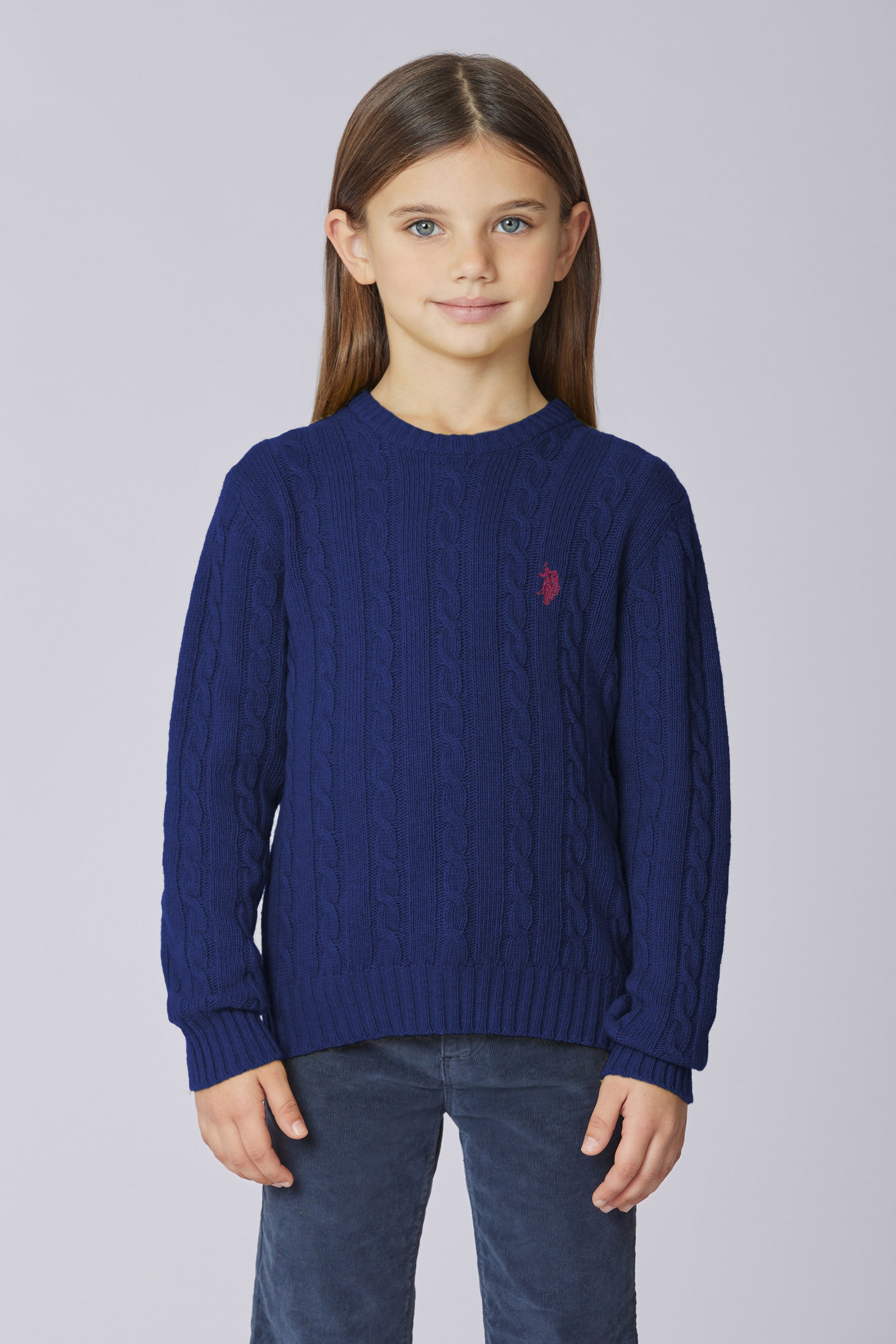 Maglia girocollo a treccia