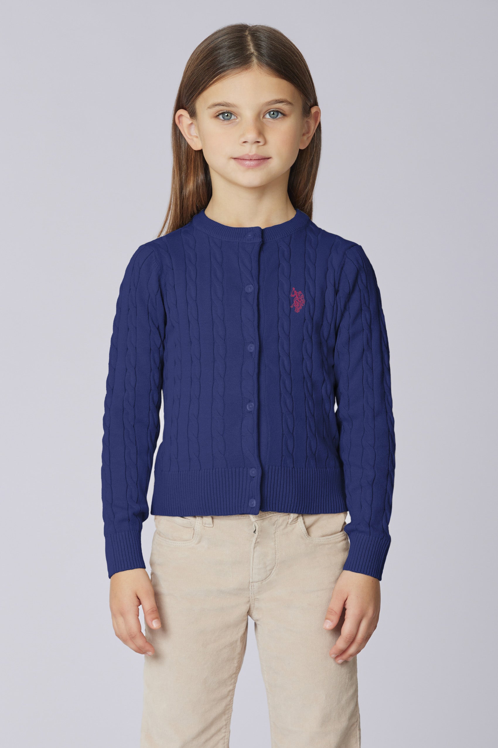 Cardigan girocollo a treccia