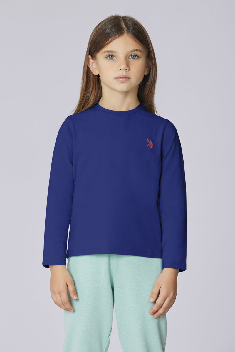 T-shirt a maniche lunghe in cotone stretch jersey