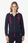 Felpa in misto cotone con cappuccio e zip U.S. Polo Assn.