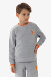 Felpa girocollo in cotone con logo e scritta USPA