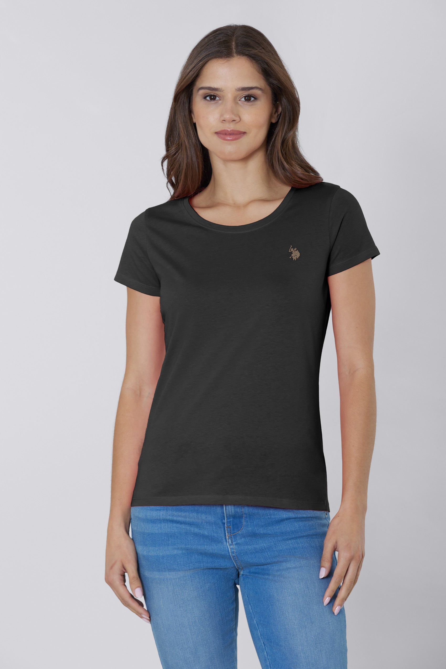 T-shirt girocollo a maniche corte in cotone light jersey