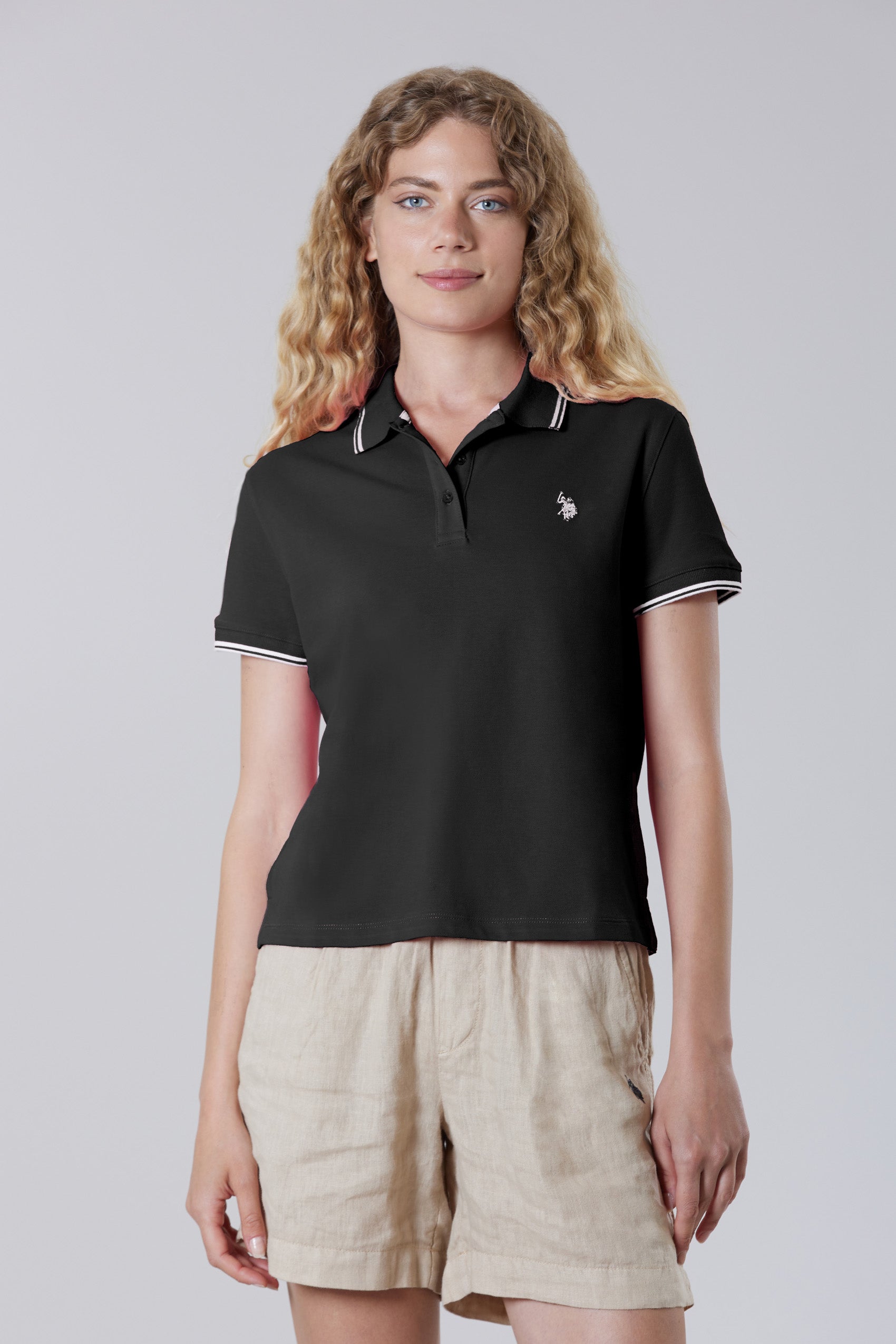 Polo a maniche corte vestibilità regular in cotone micropiquet stretch