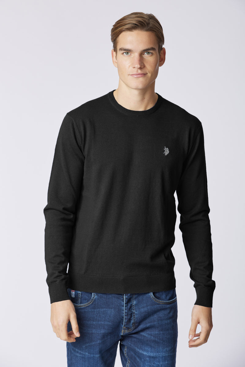 Maglia girocollo cotone e cashmere