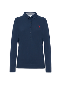 Polo a maniche lunghe micro piquet stretch