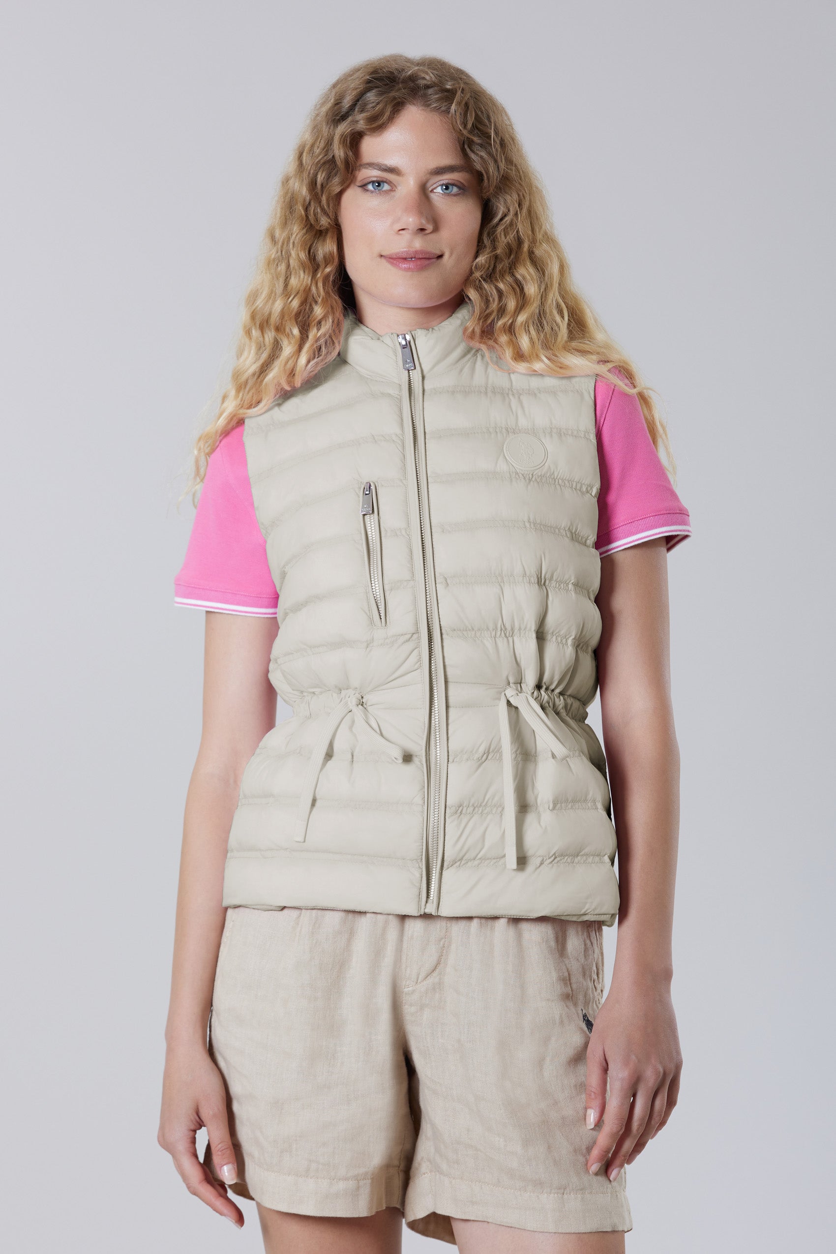 Gilet ultra light in nylon con coulisse regolabile