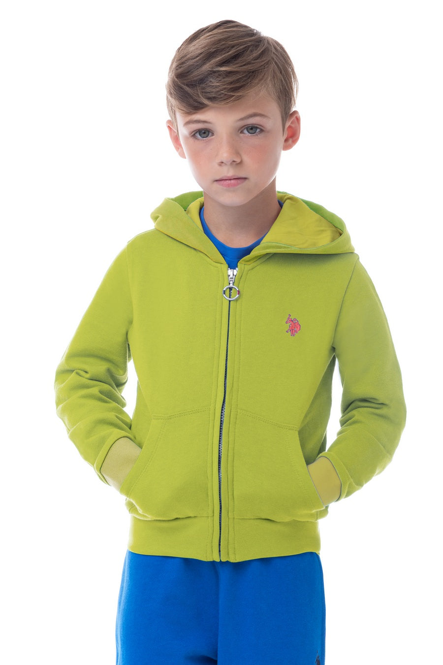 Felpa da bambino con chiusura zip e cappuccio U.S. Polo Assn.