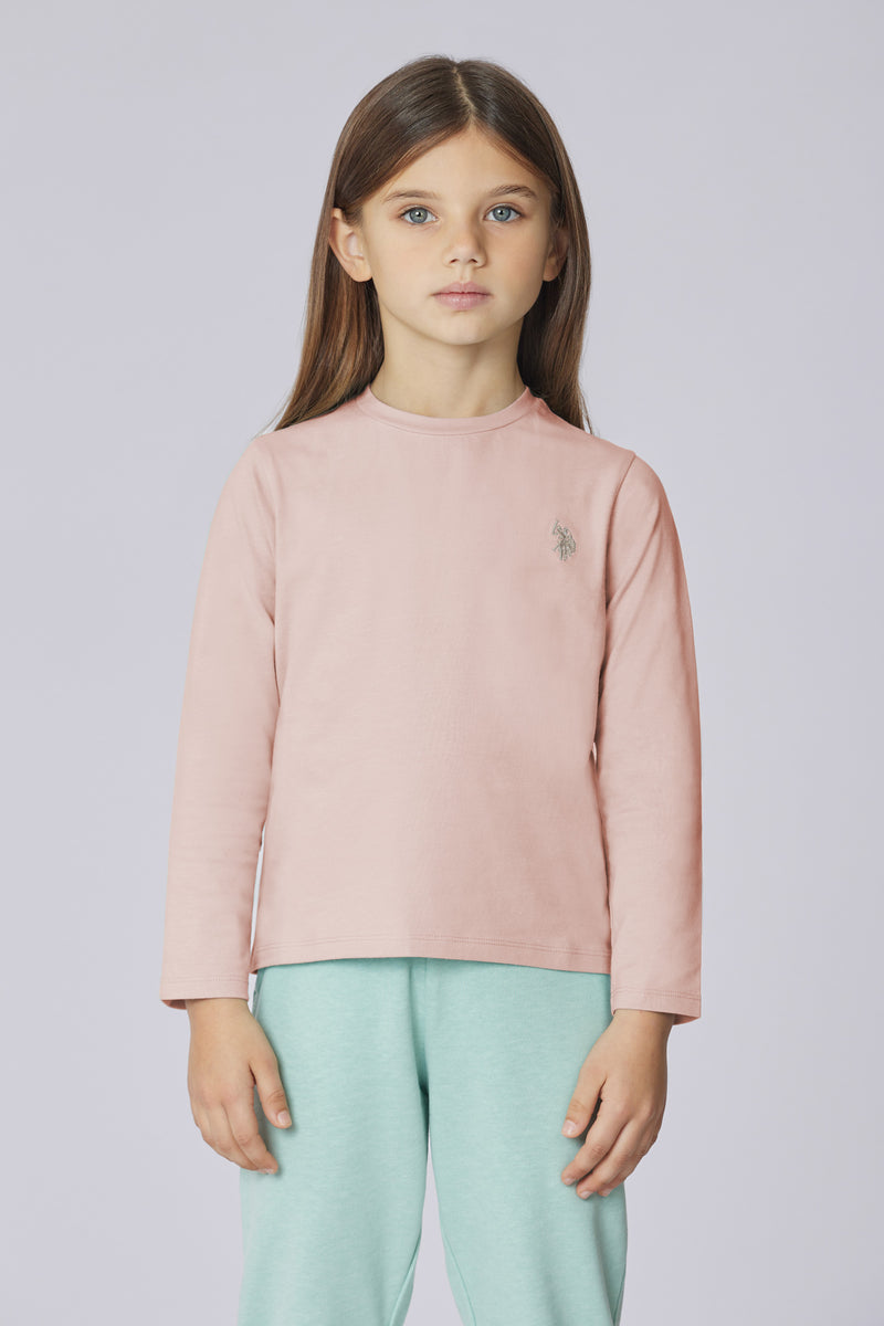 T-shirt a maniche lunghe in cotone stretch jersey