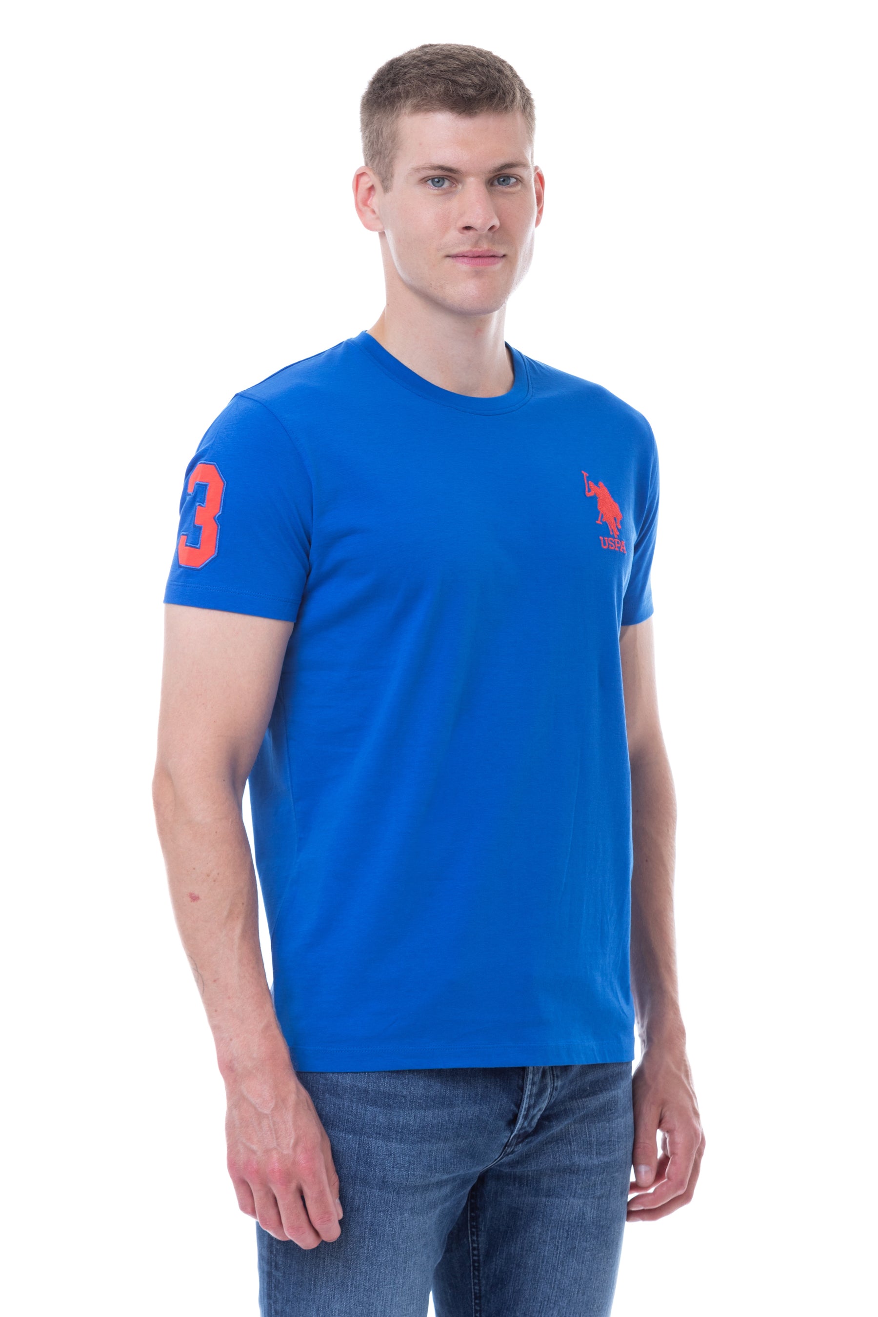 T-shirt a maniche corte con logo big e numero U.S. Polo Assn.