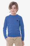 Maglia girocollo in cotone con logo U.S. Polo Assn.