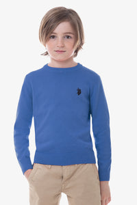 Maglia girocollo in cotone con logo U.S. Polo Assn.