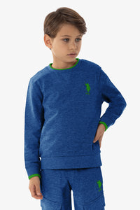 Felpa girocollo in cotone con logo e scritta USPA