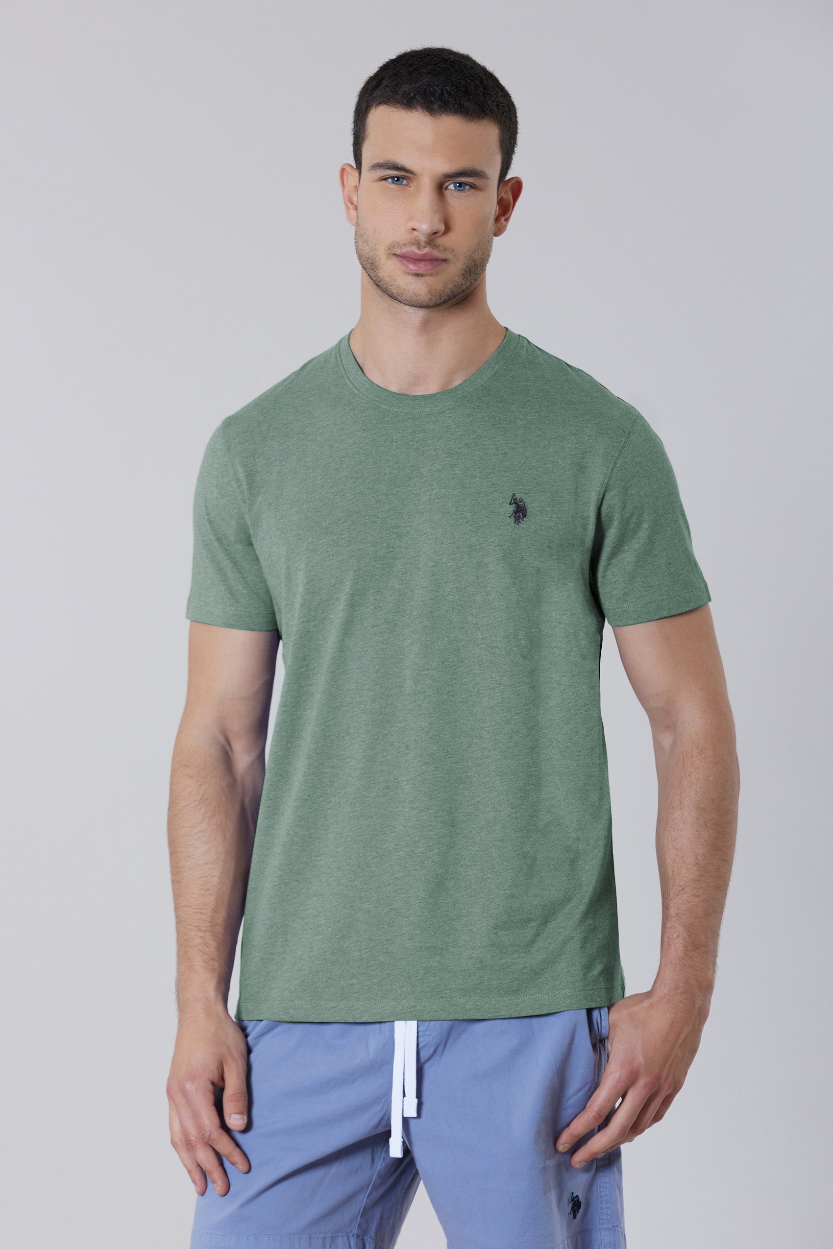 T-shirt a maniche corte in cotone melange premium quality con logo