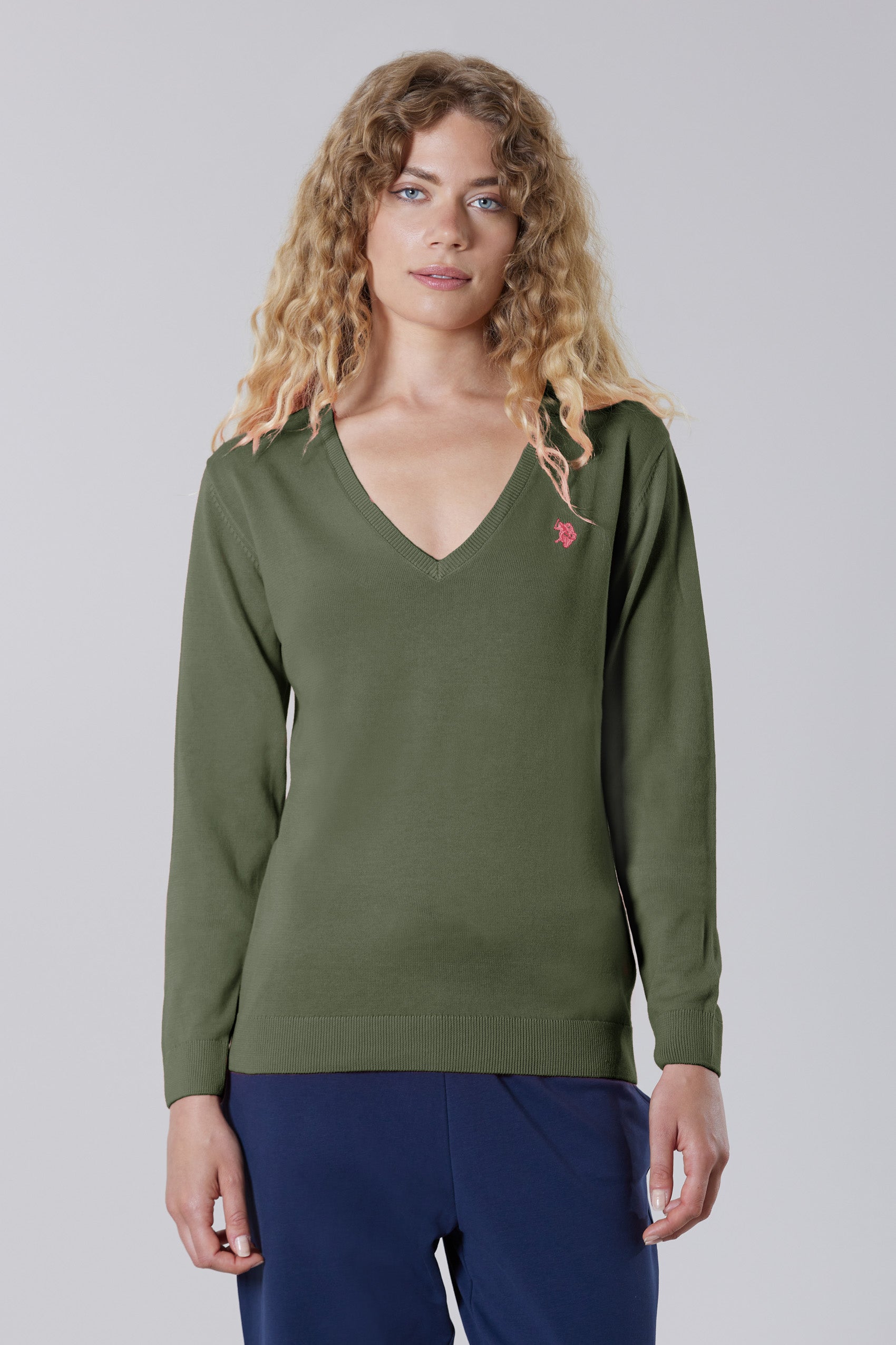 Maglia con scollo a V in cotone light
