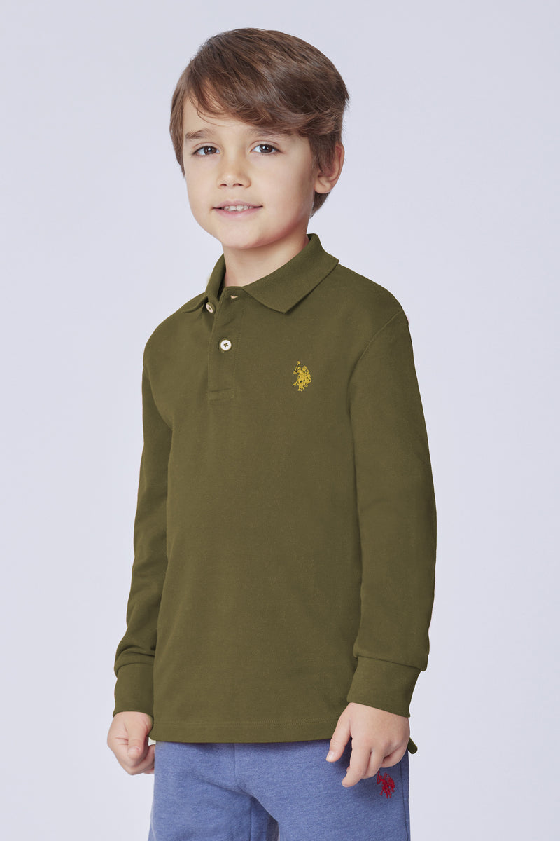 Polo shirt a maniche lunghe in cotone piquet