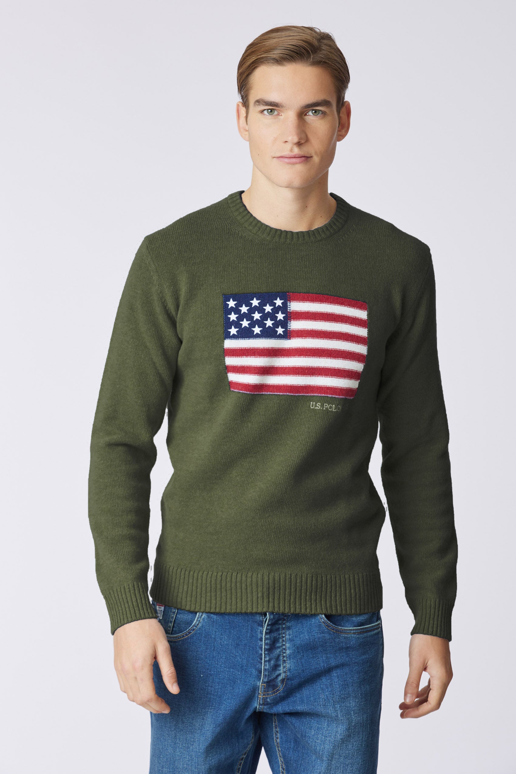 Maglia girocollo bandiera americana