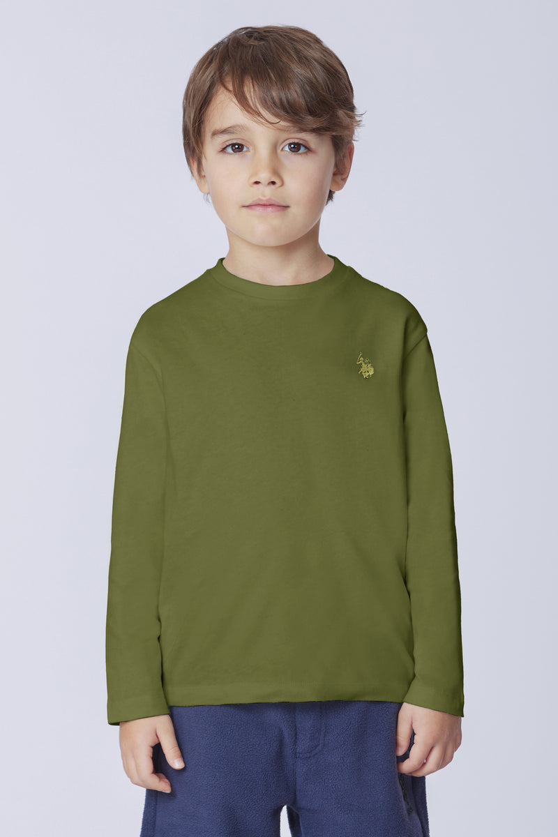 T-shirt a maniche lunghe in cotone heavy jersey