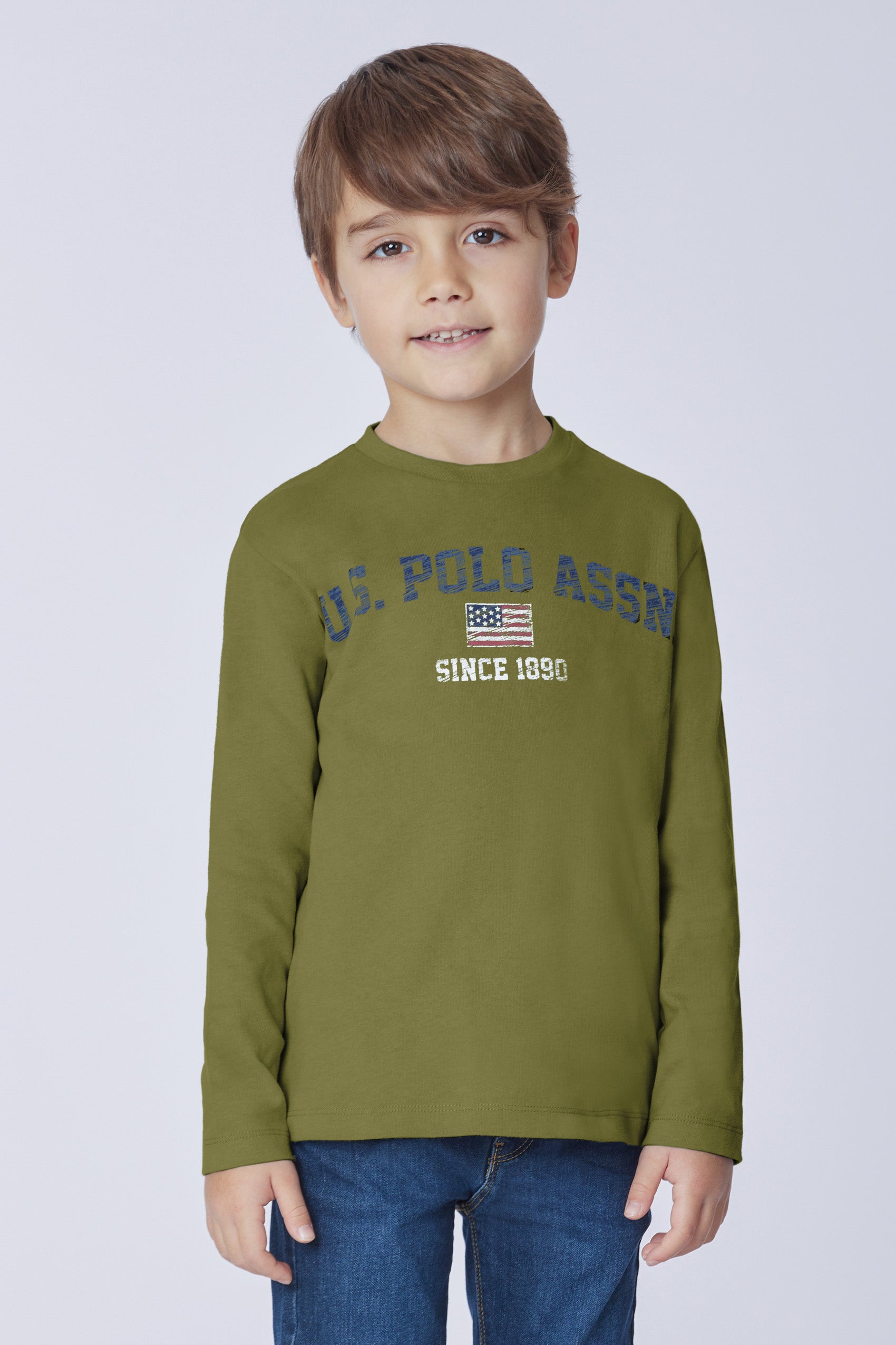 T-shirt a maniche lunghe in cotone heavy jersey con stampa