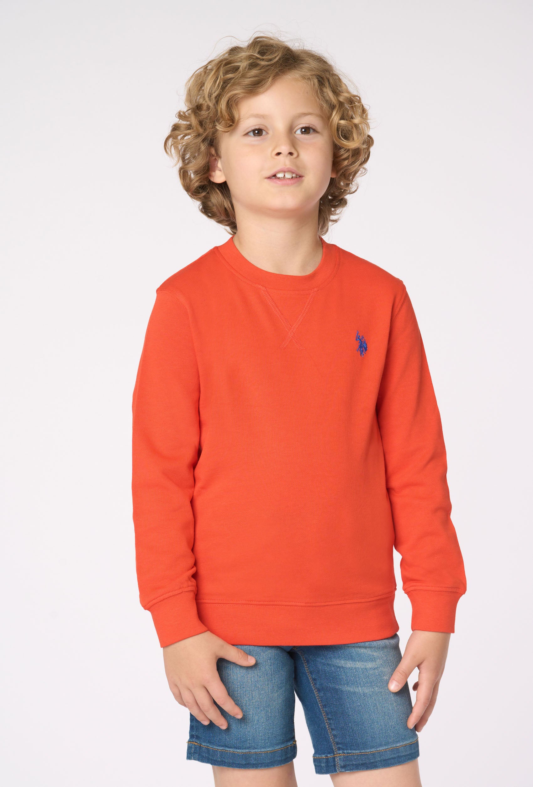 Felpa girocollo da bambino in cotone con logo