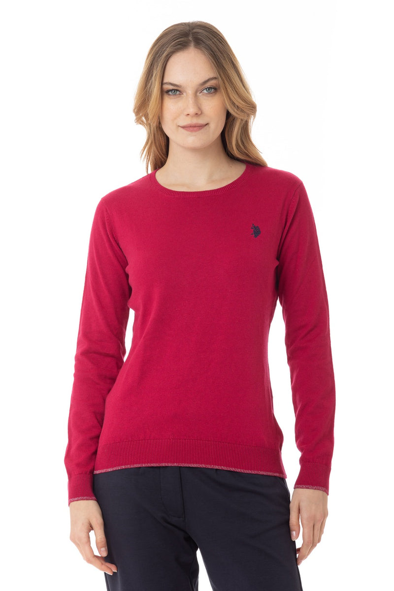 Maglia girocollo cotone e cashmere con dettaglio lurex e logo U.S. Polo Assn.