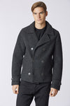 Cappotto doppiopetto con logo