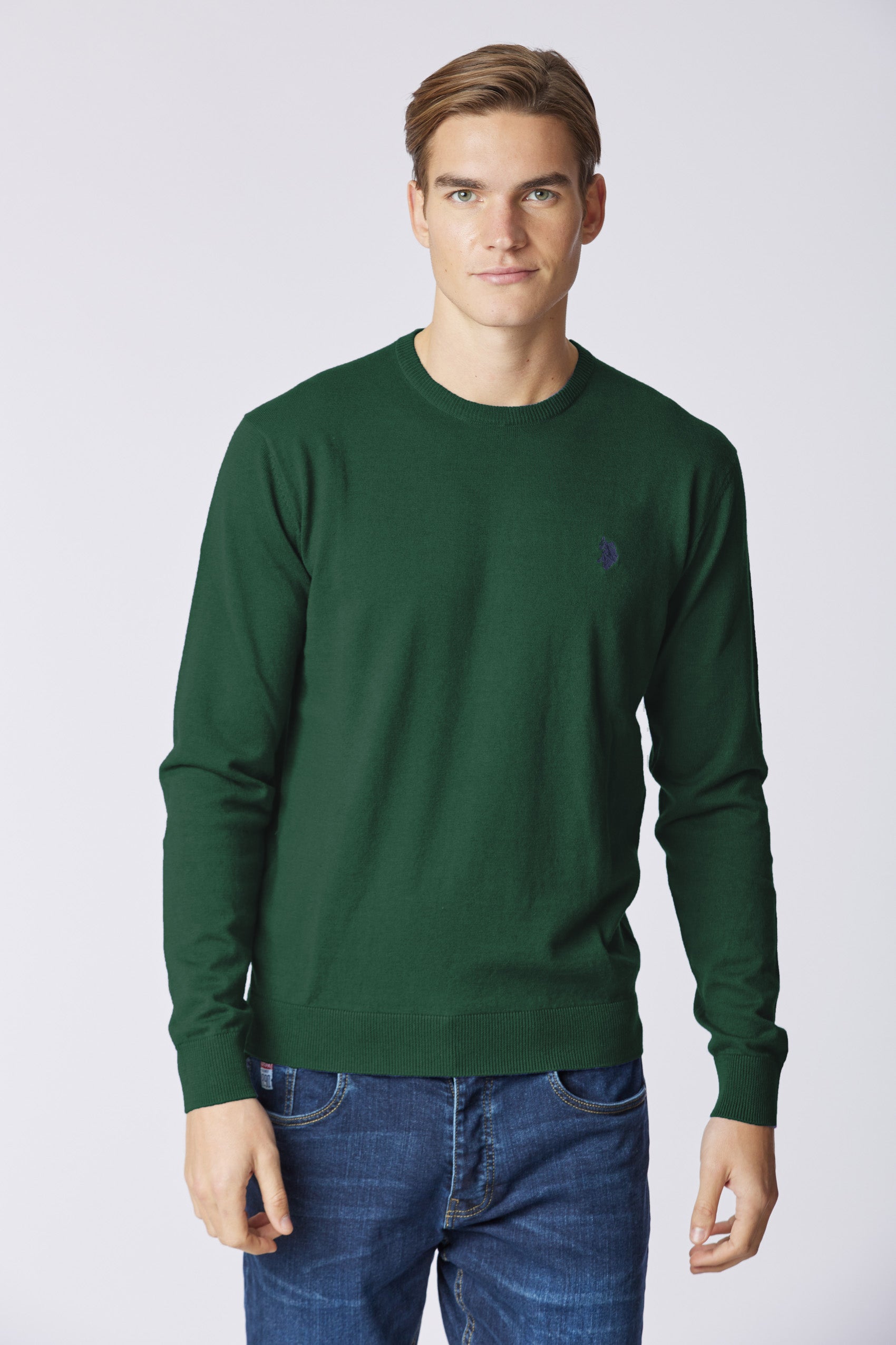 Maglia girocollo cotone e cashmere