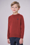 Maglia girocollo in cotone e cashmere con logo