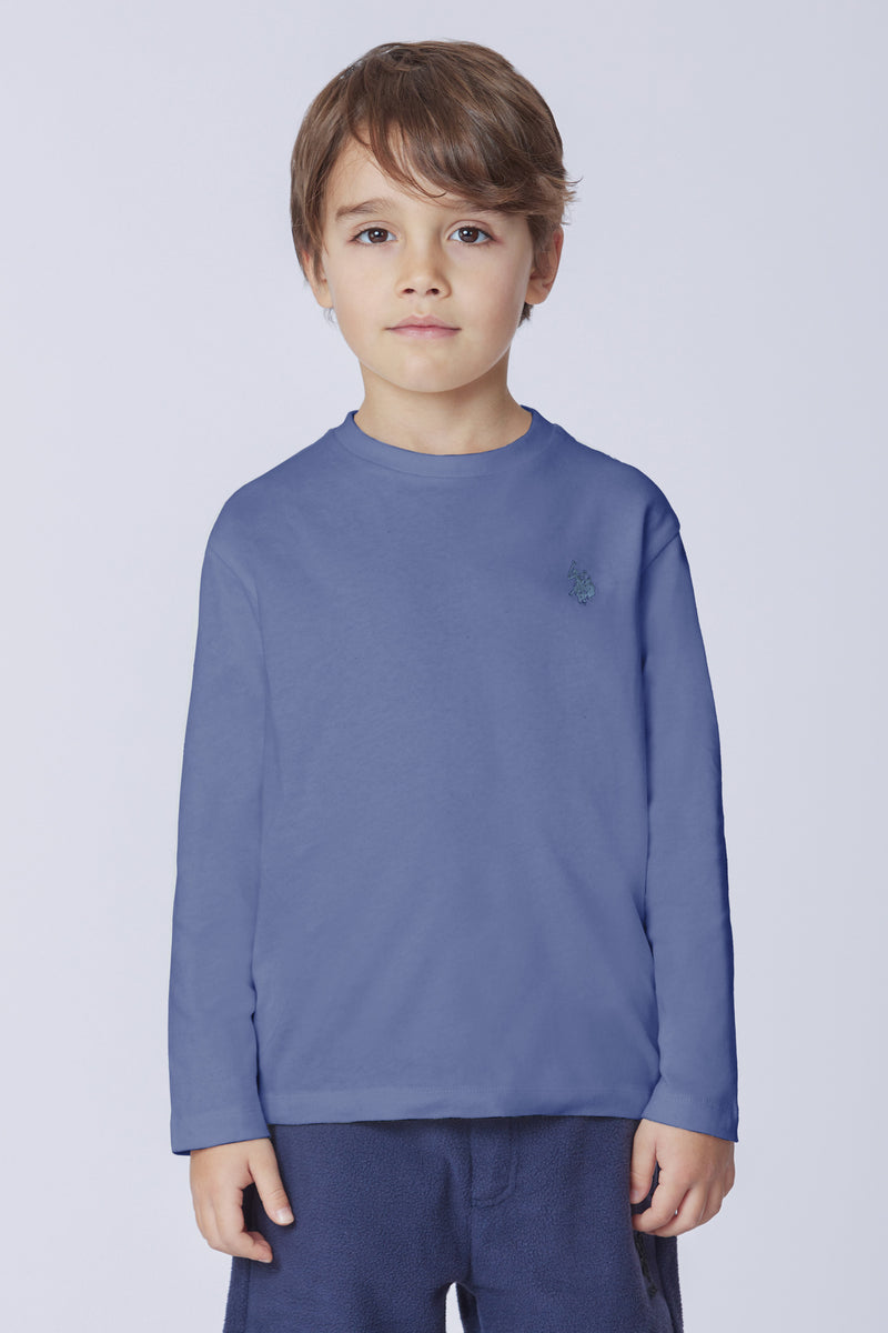 T-shirt a maniche lunghe in cotone heavy jersey