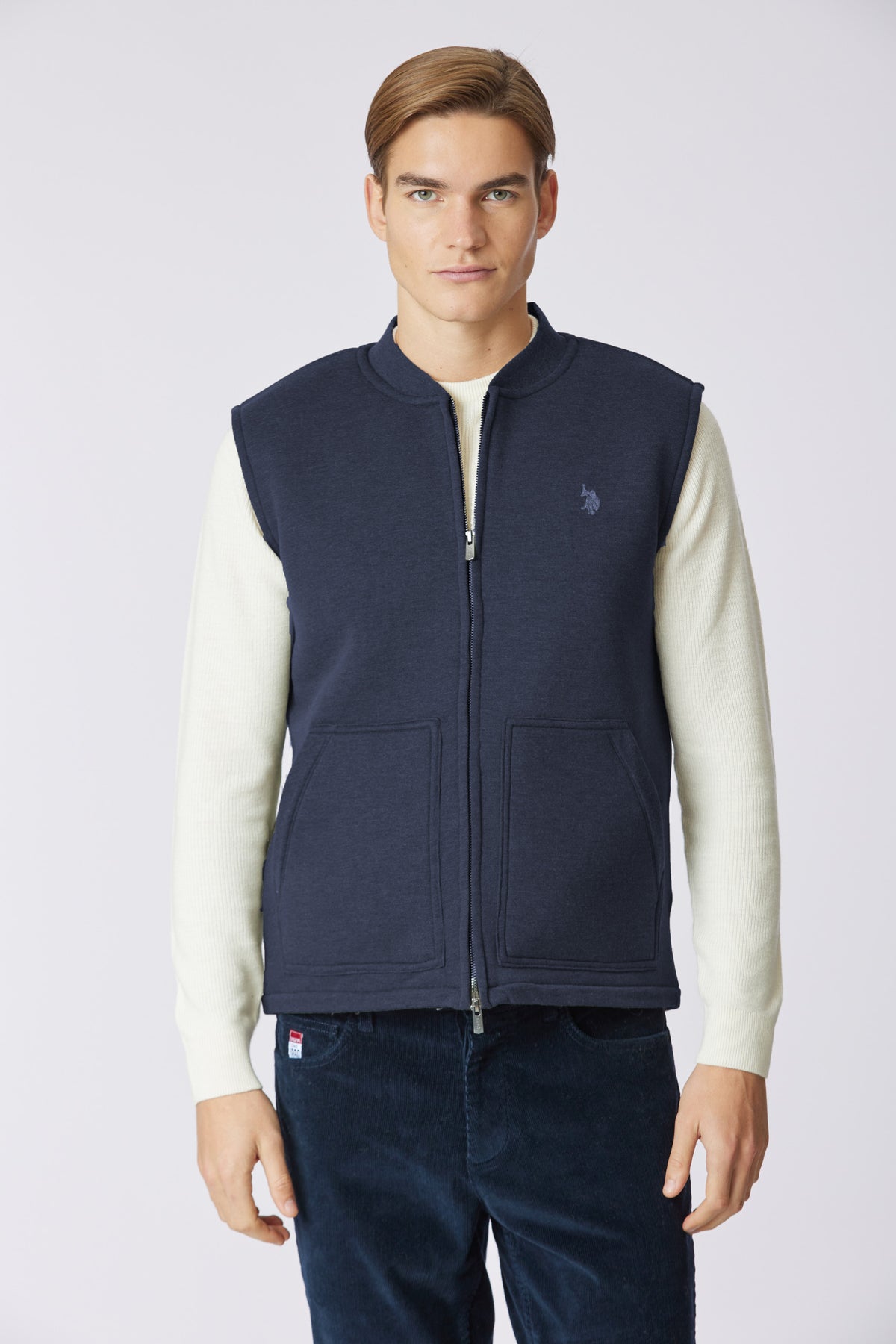 Gilet in felpa con chiusura zip