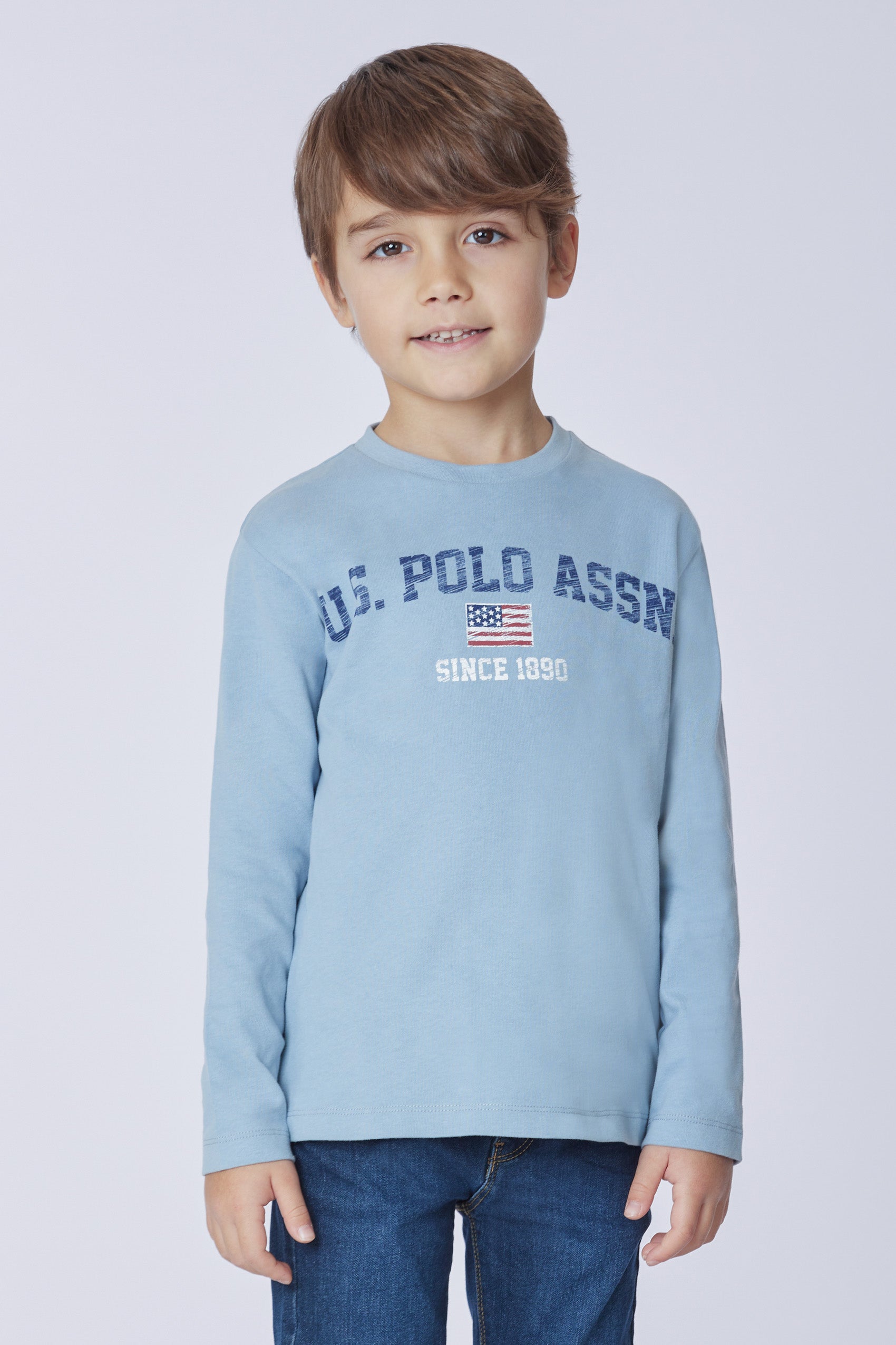 T-shirt a maniche lunghe in cotone heavy jersey con stampa