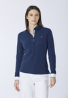 Polo a maniche lunghe micro piquet stretch