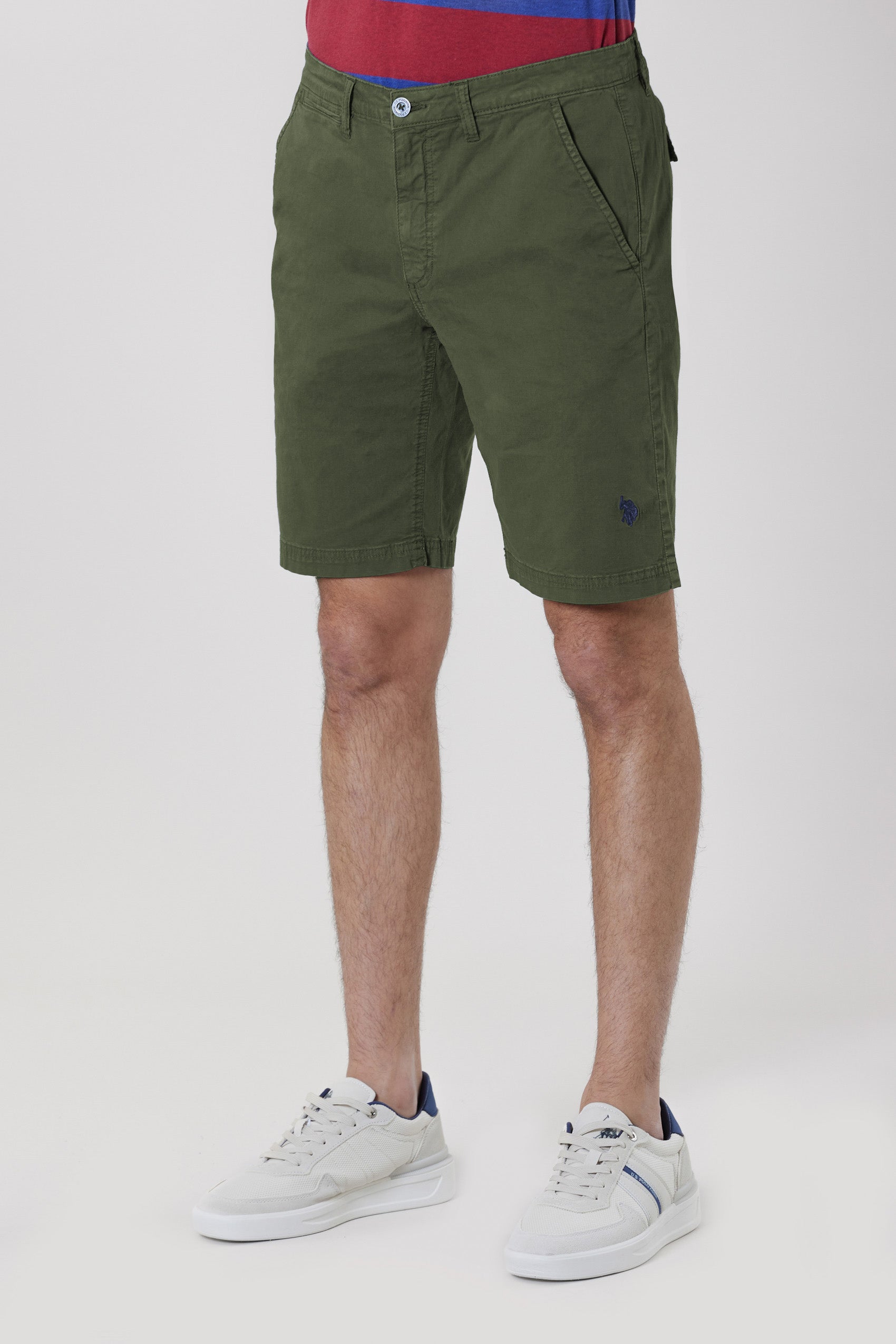Pantalone corto chino da uomo in cotone stretch