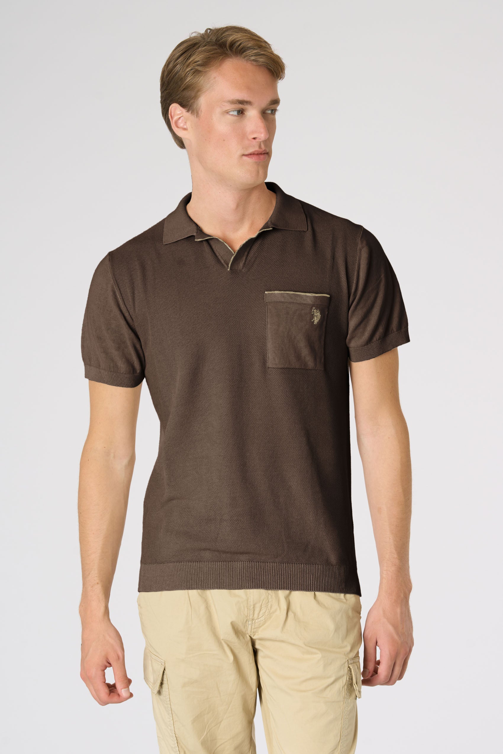 Polo shirt con taschino in maglia di cotone Premium Quality